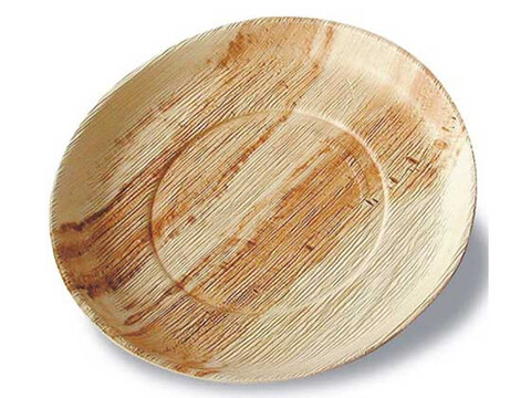 Assiette ronde en feuille de palme  30 x 2,5 cm