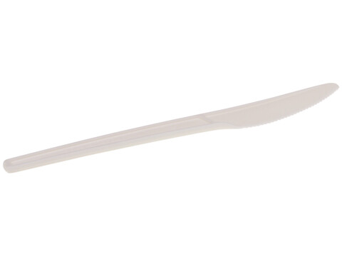 Couteau rutilisable bio blanc 16,8 cm CPLA, compostable