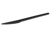 Couteau rutilisable bio noir 16,8 cm CPLA, compostable