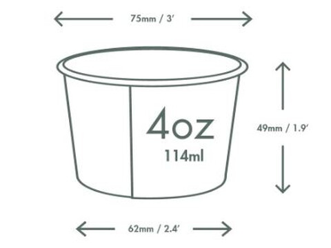 Gobelet  glace bio 100 ml/4 oz,  7,5 cm