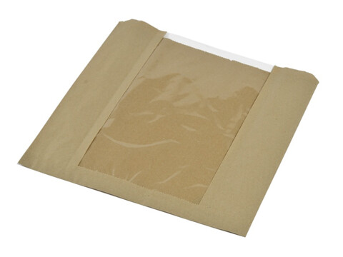 Sac en papier brun avec fenêtre 24 x 24 cm