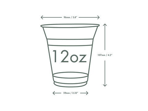 Gobelet  smoothie en PLA 300ml/12oz,ؠ96mm Eco Print, carton (1000units)