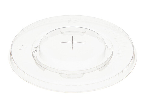 PLA Couvercle plat bio avec fente cruciforme,  9,5 cm Carton (2.000 pices)