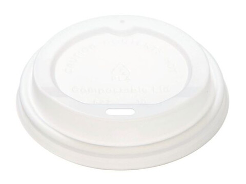 Couvercle biodgradable (CPLA) blanc pour gobelet  cafde diamtreؠ6,2cm Carton (1.000 units)