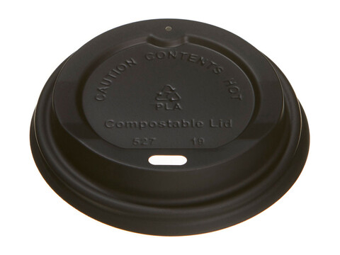 Couvercle bio (CPLA) noir pour gobelet à café Ø 8 cm