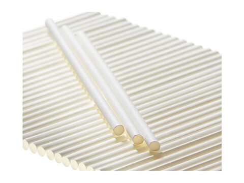 Pailles en papier standard droites 7 x 200 mm blanc - pack (150 pices)
